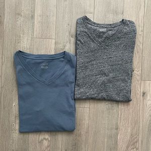 Bundle of J.Crew Dusty Blue and Grey V-Neck Shirt Size M